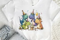 Watercolor Cute Dinosaurs Party png clipart Product Image 3