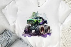 Watercolor Monster Truck png clipart Product Image 3