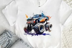 Watercolor Monster Truck png clipart Product Image 3