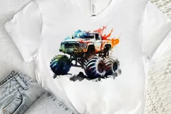 Watercolor Monster Truck png clipart Product Image 3