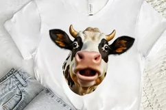 Funny Cow Face Sublimation png clipart Product Image 3