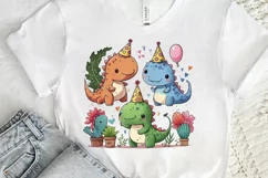 Watercolor Cute Dinosaurs Party png clipart Product Image 3