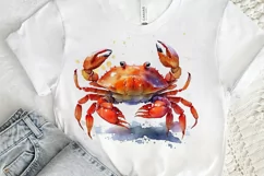 Watercolor Cute Baby Red Crab png clipart Product Image 3