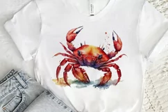 Watercolor Cute Baby Red Crab png clipart Product Image 3