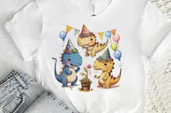 Watercolor Cute Dinosaurs Party png clipart Product Image 3