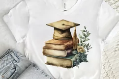 Watercolor Vintage Graduation png clipart Product Image 3