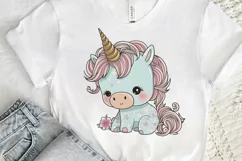 Cute Baby Unicorn Sublimation png clipart Product Image 3