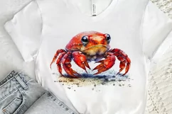 Watercolor Cute Baby Red Crab png clipart Product Image 3