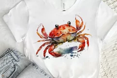 Watercolor Cute Baby Red Crab png clipart Product Image 3