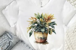Watercolor Potted Plant png clipart Product Image 3