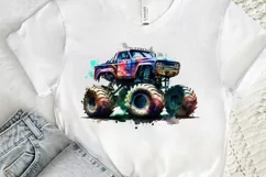 Watercolor Monster Truck png clipart Product Image 3