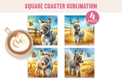 Baby Donkey Coaster Sublimation PNG Bundle Product Image 1