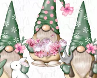 Garden Gnome Png | Gnome With Rabbit | Floral Gnome Png Product Image 6
