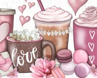 Coffee Valentine Png | Valentines Day | Hand Drawn Product Image 10