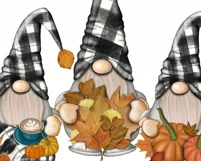 Fall Gnomes Png Pumpkin Autumn Leaves Buffalo Plaid Product Image 2