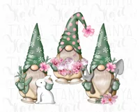 Garden Gnome Png | Gnome With Rabbit | Floral Gnome Png Product Image 7