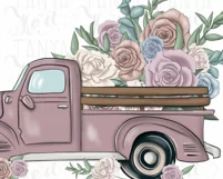 Truck With Flowers | Light Pink | Digital Png File Product Image 11