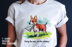 Watercolor sarcastic dog t-shirt sublimation png Product Image 1