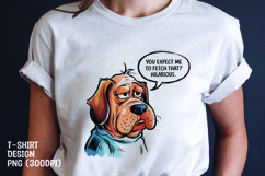 Watercolor sarcastic dog t-shirt sublimation png Product Image 1