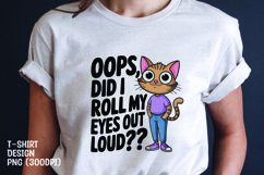CAT SARCASTIC QUOTE SUBLIMATION T-SHIRT DESIGN Product Image 1