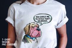 Watercolor sarcastic dog t-shirt sublimation png Product Image 1
