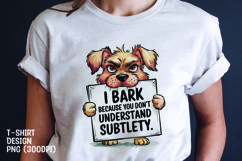 Watercolor sarcastic dog t-shirt sublimation png Product Image 1