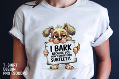 Watercolor sarcastic dog t-shirt sublimation png Product Image 1