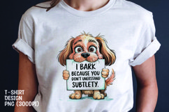 Watercolor sarcastic dog t-shirt sublimation png Product Image 1