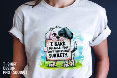 Watercolor sarcastic dog t-shirt sublimation png Product Image 1