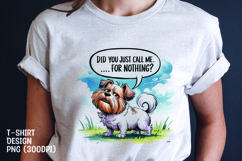 Watercolor sarcastic dog t-shirt sublimation png Product Image 1