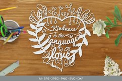 Kindness is The Language of Love Papercut SVG Product Image 1