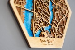 Laser Cut Toronto Map, Hexagon Map Product Image 7