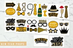 New Years Photo Prop Set - New Years Eve Photo Booth Props Product Image 4