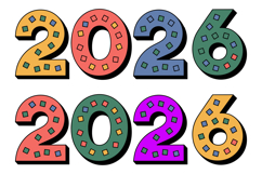 Colorful 2026 Numbers Design Product Image 1