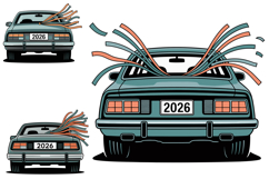 Retro Car New Year 2026 Celebration Set Product Image 1