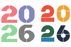 Abstract 2026 Numbers Design Set Product Image 1