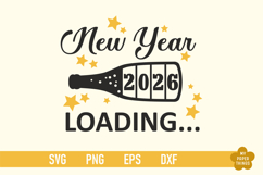 New Year 2026 Loading Svg cut Files are perfect for your holiday crafting needs. This Design will add a touch of charm to your projects.