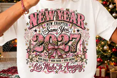 New Year 2027 Pink Leopard Bow New Chapter Inspirational PNG Product Image 3