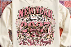 New Year 2027 Pink Leopard Bow New Chapter Inspirational PNG Product Image 4