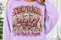 New Year 2027 Pink Leopard Bow New Chapter Inspirational PNG Product Image 5