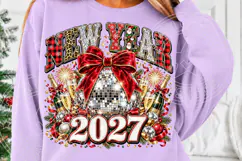New Year 2027 Glam Disco Ball Christmas Party PNG Product Image 5