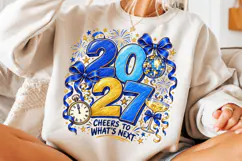 New Year 2027 PNG, Cheers to What's Next Typography with Blu Product Image 3