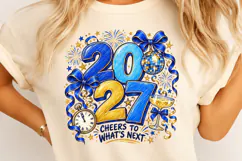 New Year 2027 PNG, Cheers to What's Next Typography with Blu Product Image 4