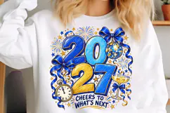 New Year 2027 PNG, Cheers to What's Next Typography with Blu Product Image 5