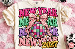 New Year 2027 PNG, Latch Hook Yarn Crochet Design Product Image 1