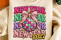 New Year 2027 PNG, Latch Hook Yarn Crochet Design Product Image 2