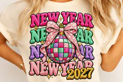 New Year 2027 PNG, Latch Hook Yarn Crochet Design Product Image 4