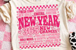 New Year 365 New Chances PNG | Pink Motivational Typography Product Image 2