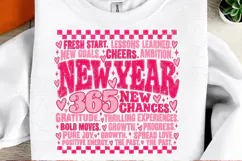 New Year 365 New Chances PNG | Pink Motivational Typography Product Image 1