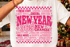New Year 365 New Chances PNG | Pink Motivational Typography Product Image 3
